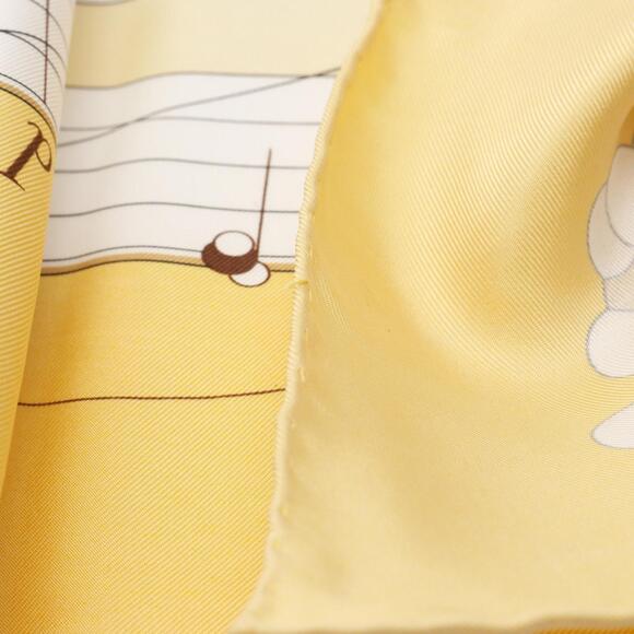 HERMES Authentic Yellow Silk Scarf - Picture 4 of 5